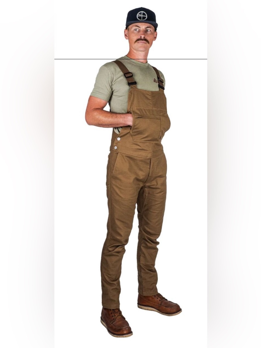 LIVSN Men's Flex Canvas Overalls Brown $199 MSRP 36x30